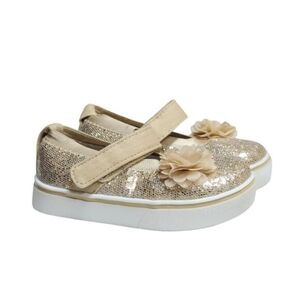 Wonder Nation‎ Toddlers Sparkly Glitter Shoes Casual Mary Jane Shoe Gold Size 5
